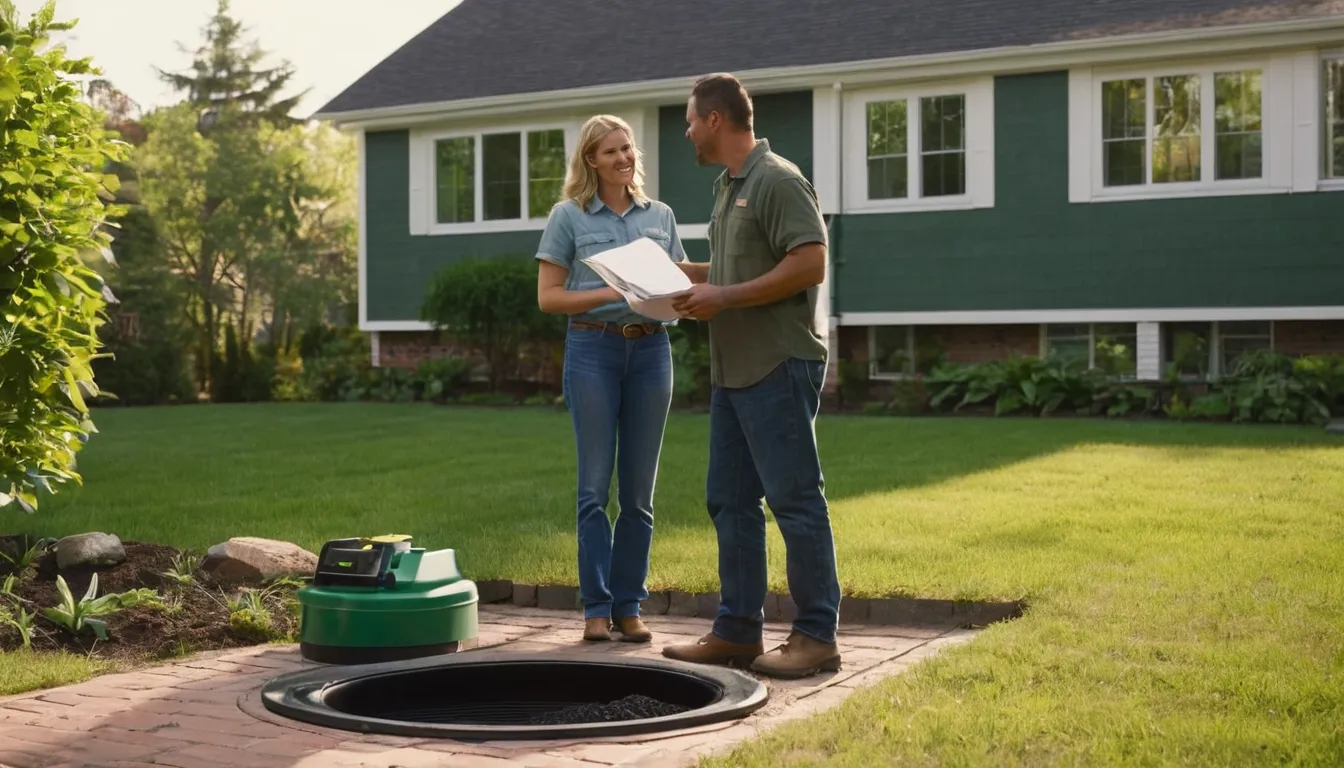 Homeowner reviewing septic notes with a local provider in Conyers